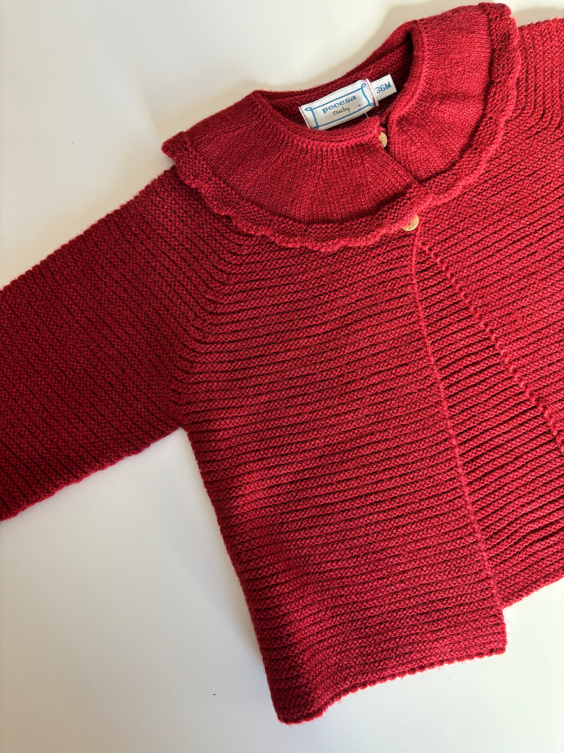 Rebeca lana Burdeos dos botones