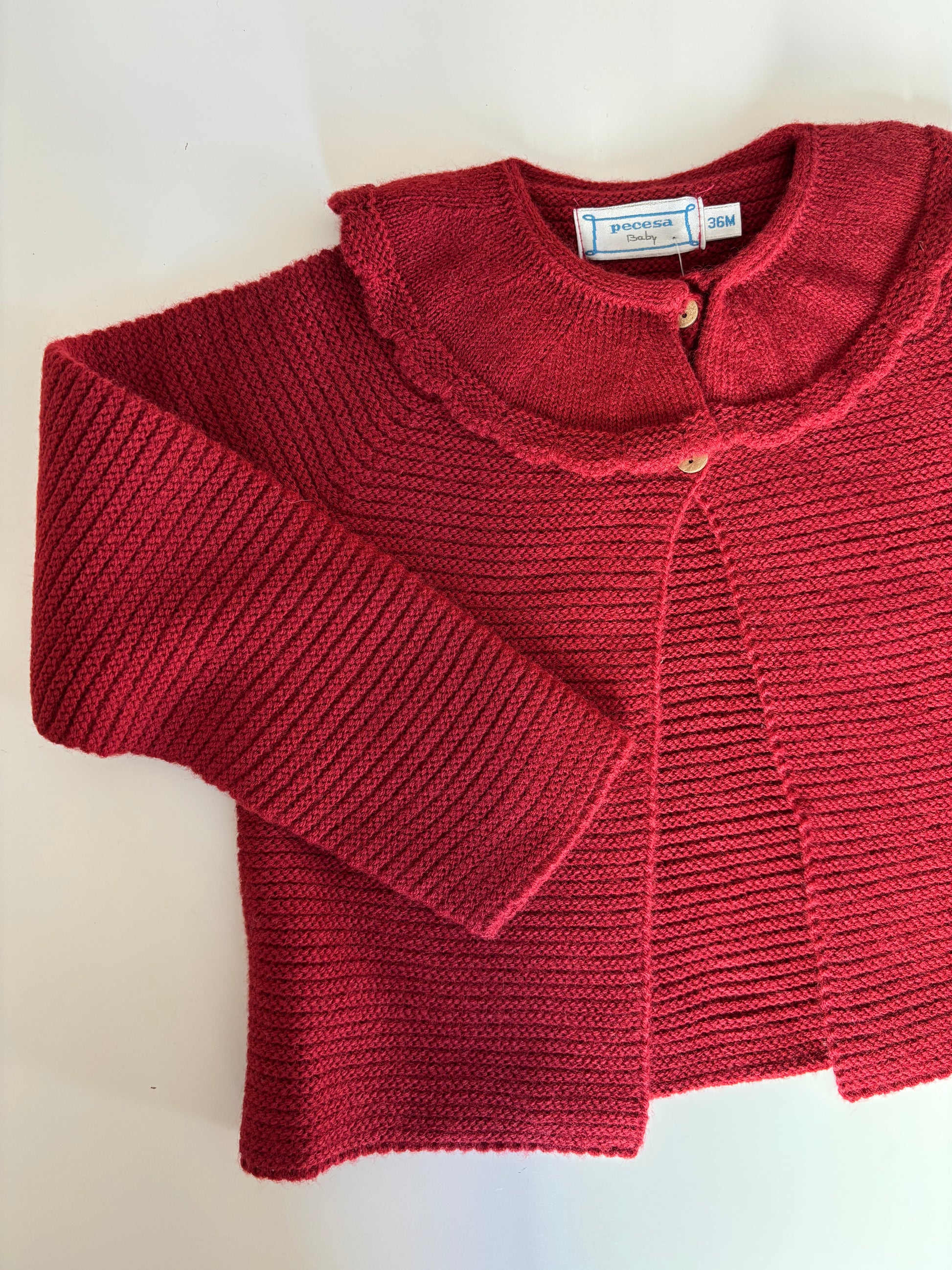 Rebeca lana Burdeos dos botones