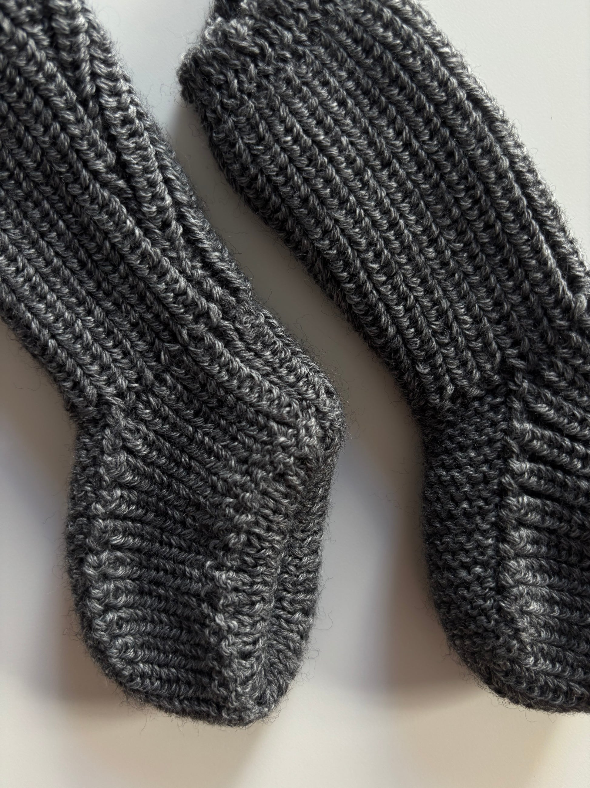 Botitas de lana gris oscuro