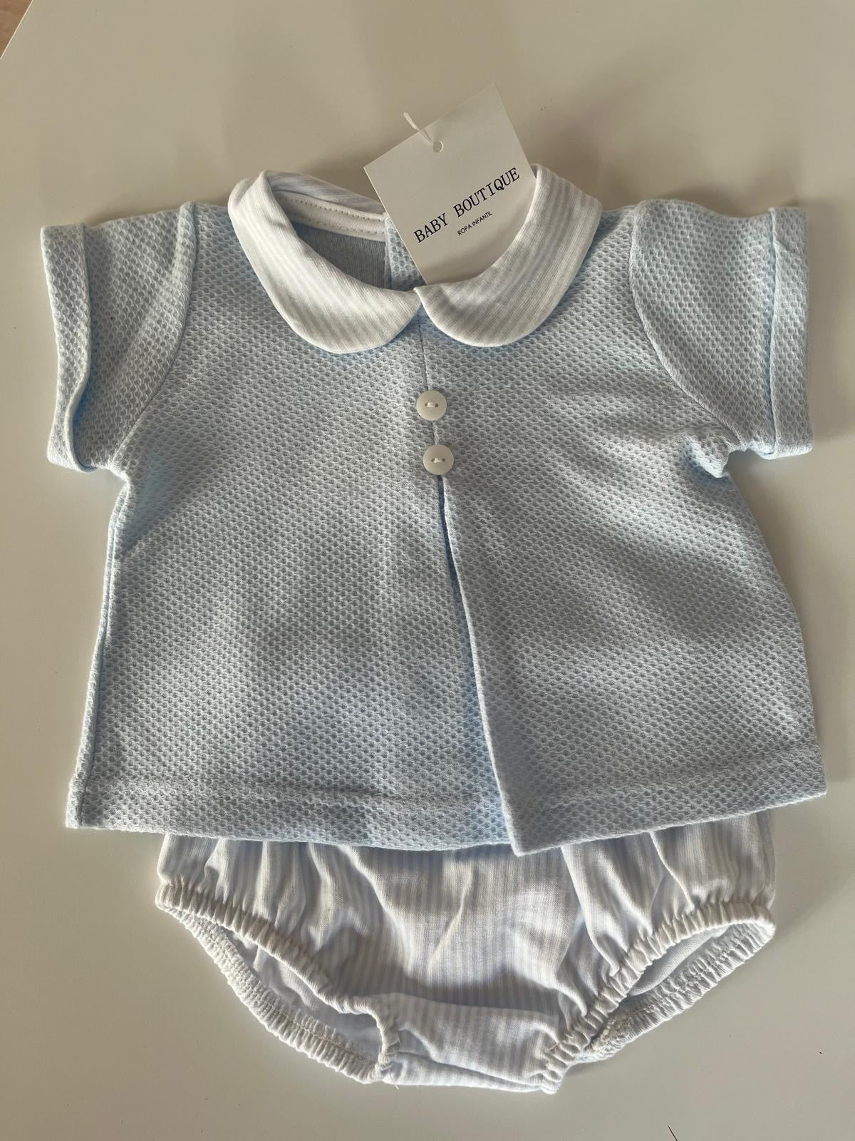 Conjunto algodón azul bebé
