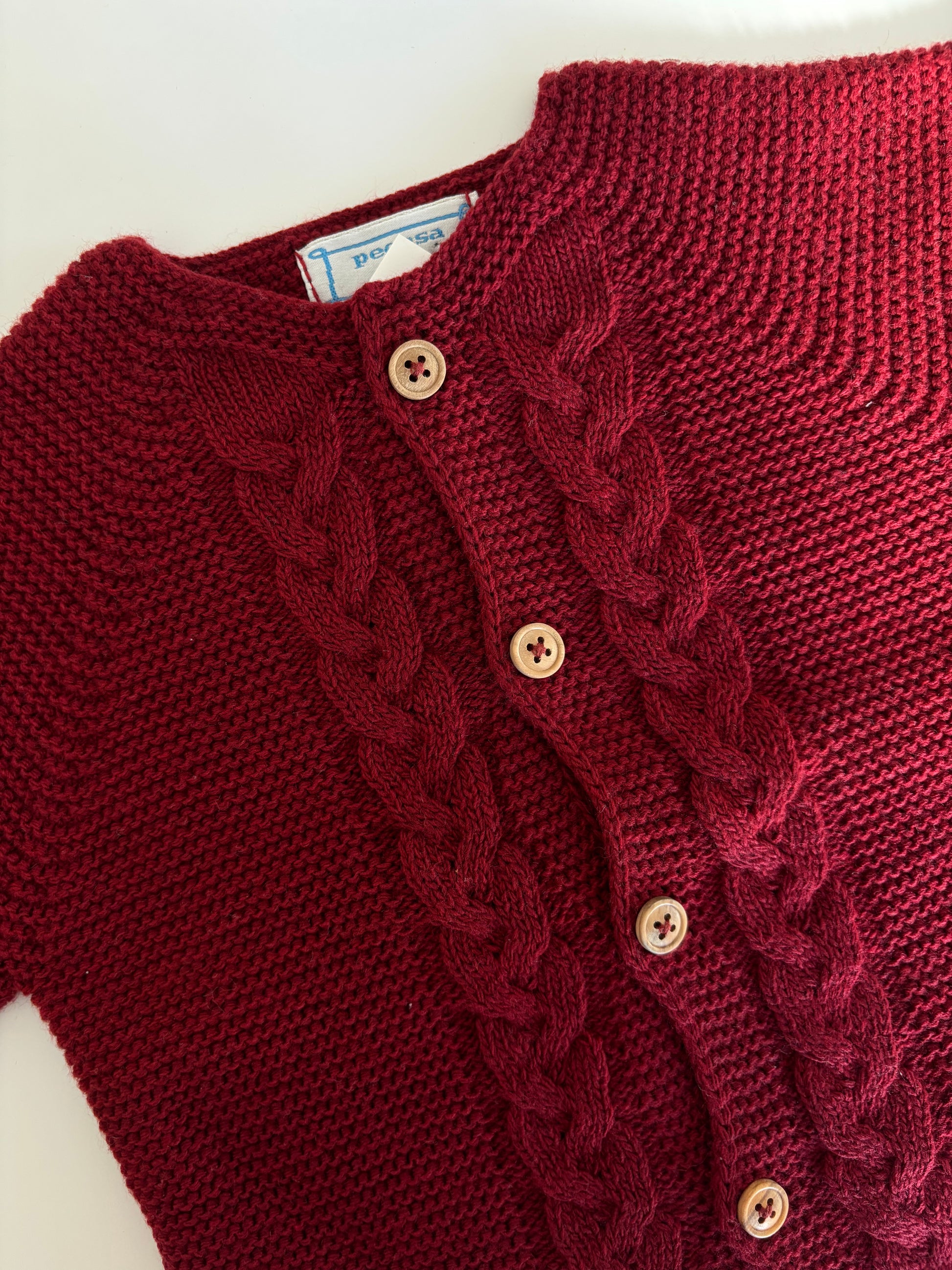 Rebeca lana Burdeos trenzada