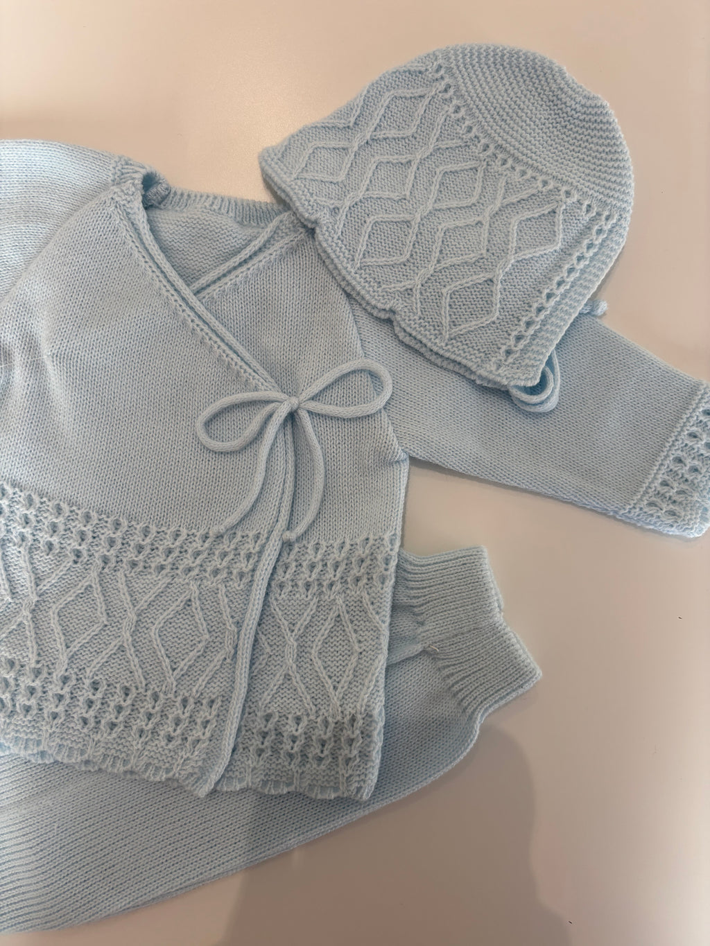 Conjunto punto azul bebé